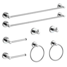 Classic 8-Piece Bathroom Hardware Set with 2 Towel Bars, 2 TP Holders, 2 Hooks,