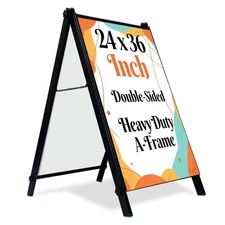 Heavy-Duty A Frame Folding Sign Holder 24" x 36" Double-Sided Display Frame only
