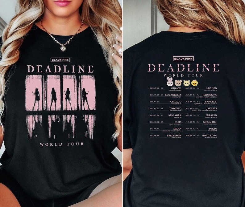 Camisa BlackPink Deadline World Tour, Camisa BlackPink In Your Area