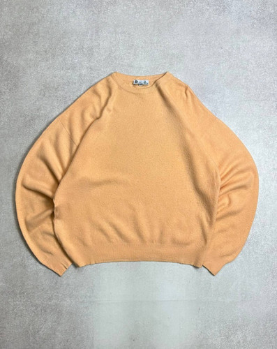 VINTAGE LORO PIANA LANA WOOL MENS SWEATER ORANGE IT50 M