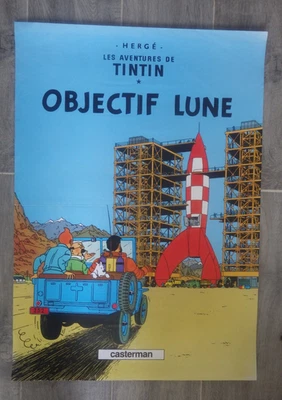Poster affiche Tintin, Objectif Lune Casterman - Photo 1/3