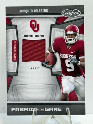 Juaquin Iglesias 2009 Donruss Certified Fabric of the Game /100 RC Sooners