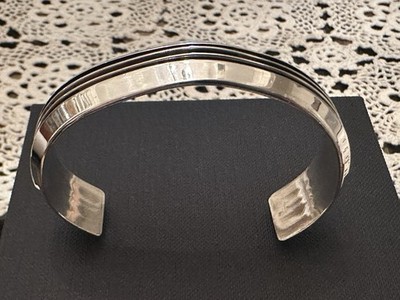 Handcrafted Tom Hawk Navajo three Channel “RAIL” Sterling Silver