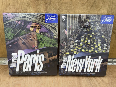 BRAND NEW 1993 Microsoft Home Flight Simulator 5.0 NEW YORK & PARIS Promo Sample