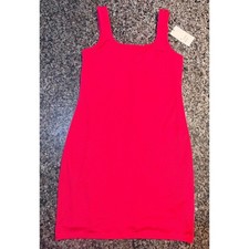 A New Day Women Pink Ribbed Tank Mini Dress XS NWT Scoop Neck Sleeveless Bodycon