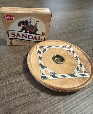HEM Sandal Incense Cones & Wooden Holder