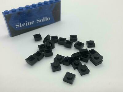 Lego (c) 25x 1x1 Platte - 3024 - schwarz - black -  plate