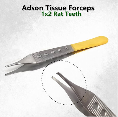 PLASTIC SURGERY ADSON TISSUE FORCEPS 1X2 RAT TEETH 6'' TWEEZERS GERMAN GRADE