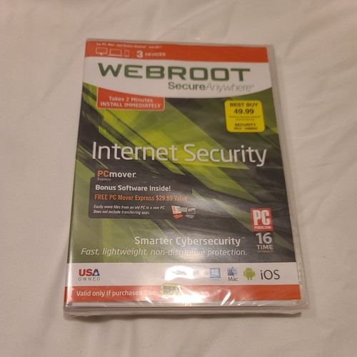 Webroot Secure Anywhere PC/Mac/Mobile Android & iOS-3 Devices Internet Security - Picture 7 of 7