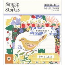 Crafts SS Journal Bits DieCuts The Little Things Remember Love Life Floral Happy