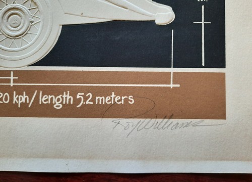 Mercedes Benz 1936 540 k estampado en relieve Roy Williams firmado 1980 - Imagen 2 de 8