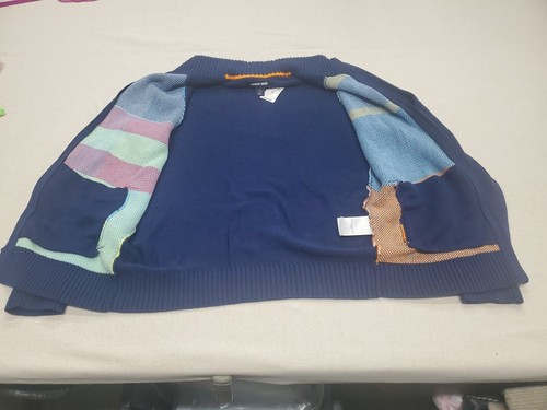 LANDS' END MULTI COLORBLOCK FULL ZIP MOCK NECK CARDIGAN PULLOVER - GR. SM (34-36) - Bild 11 von 20