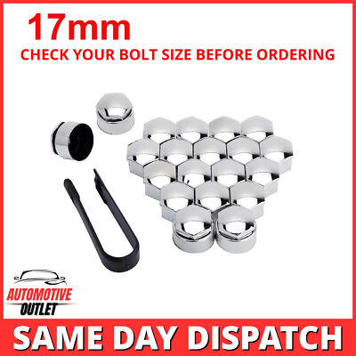 20x17mm SILVER WHEEL NUT COVERS FOR TOYOTA GT86 IQ NOAH PRIUS AQUA AYGO CAMRY