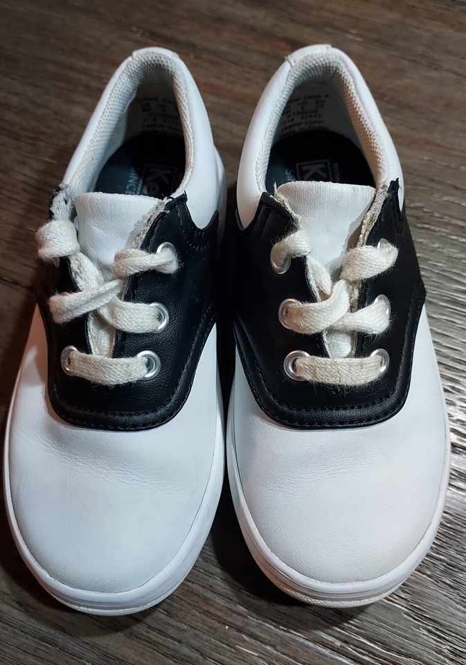 Girls KEDS Size 9W Black/White VGUC eBay