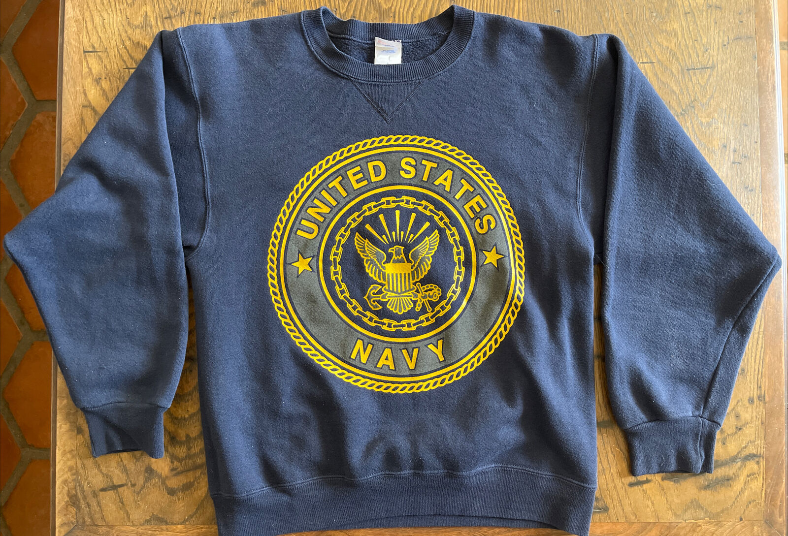 Vintage US Navy Sweatshirt USA 80s Rare Crewneck Made… - Gem