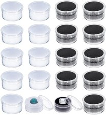 20 Pcs Round Stone Box Diamond Gemstone Display Case Containers with Lids