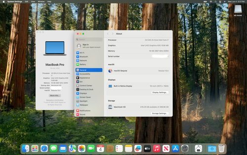 MacBook Pro 16 pouces 2019 Intel i7 AMD 5300M 16 Go RAM 512 Go Sequoia 275cycl alimentation MDM - Photo 2/12