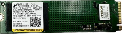 Micron 2450 512GB M.2 NVMe SSD PCIe 4.0 x4 2280 PC Laptop Notebook Festplatte