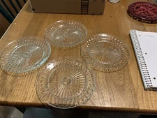 4 Duralex Dessert Plates Geometric Diamond Pattern