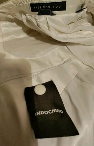 Men Indochino Ivory/White Wool Cashmere One Button Tuxedo Jacket 32R New - Picture 7 of 9