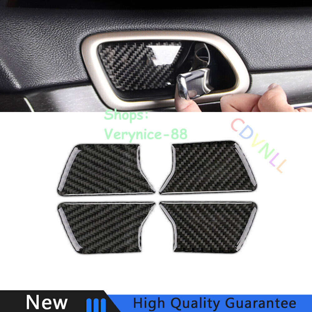 For Jeep Grand Cherokee 11-2020 Real Carbon Fiber Interior Door Bowl Cover Trim