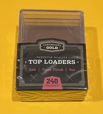 5 Cardboard Gold Thick Top Loaders 3" x 4" Card Holders 240 Point Toploaders 🔥