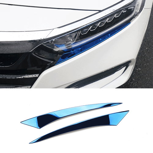 For Honda Accord 10th 2018-2022 Blue Titanium Front Headlight Lamp Eyebrow Trim - Bild 1 von 9