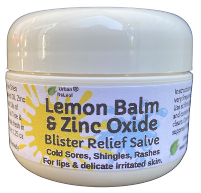 Urban ReLeaf Lemon Balm Zinc Oxide Blister Relief Salve! Cold Sore Shingles Pox