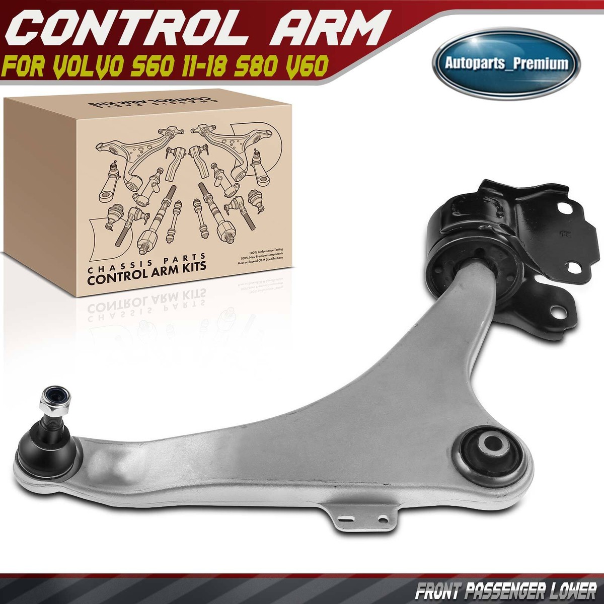 Brazo De Control Inferior Izquierdo Delantero Con Rótula Para Volvo S60, S80, V60 (2011-2018) - Reemplazo Directo