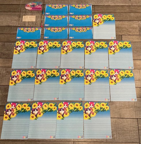 Vintage 1990’s Lisa Frank Imaginationery Stationery-Sunflower Kittens w Pen