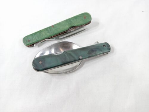 Tourist Set USSR Folding Fork And Spoon Opener Travel Camping Soviet Vintage - Picture 8 of 24