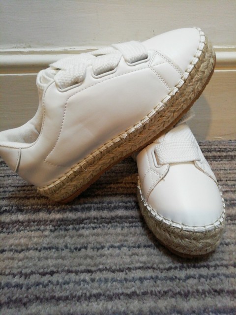 white leather flatform trainers uk