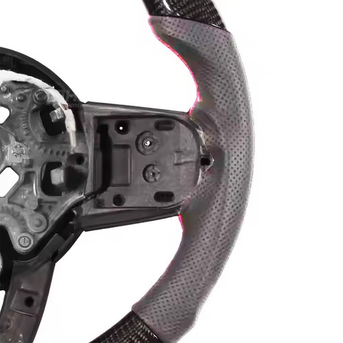 REAL Carbon Fiber Preforated Steering Wheel For Ford F150 2021+ Gray - Picture 6 of 10