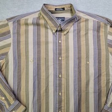 Burberrys Shirt Mens XL Multicolor Striped Button Down Chest Pockets VTG