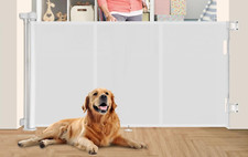 Reinforced Strips 34" Tall x 71" Wide Upgraded Retractable Baby Pet Gate White