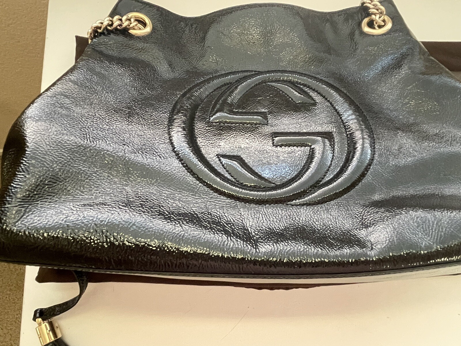 AUTHENTIC Gucci Soho Medium Leather Shoulder Bag … - image 10