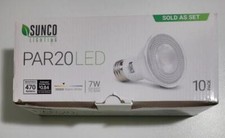 NEW SUNCO LIGHTING PAR20 LED 470 LUMENS 3000K WARM WHITE 10 PACK LIGHT BULB 7W