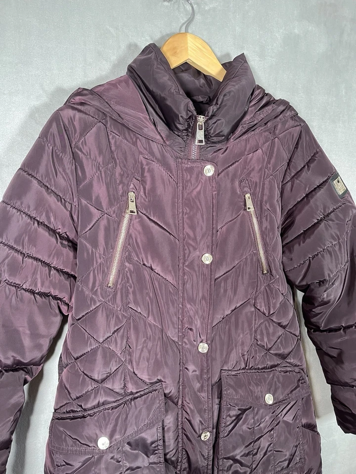 Jaqueta Rocawear Feminina Média Ameixa Roxa Inverno Quente Comprimento Longo - Imagem 3 de 4