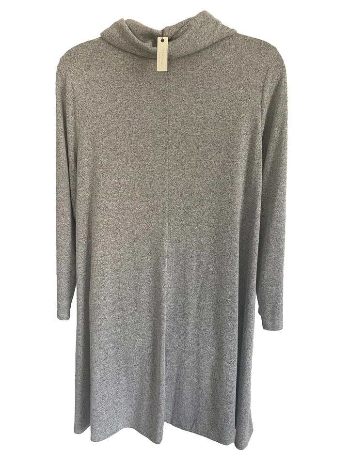 Vestido Suéter Capio Mujer 1X Ligero Cuello Capucha Línea A Heth. Gris Foto 3 de 4