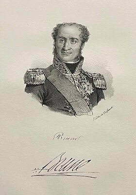 Guillaume Marie-Anne Brune 1763-1815 Marechal d'Empire Napoléon signature C1830 - Photo 1/4