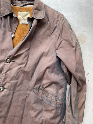 VINTAGE USA TRENCH COAT CAMPUS ALLWEATHER OVERCOAT FLEECE LINING 