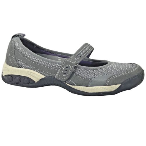 Damenschuhe neu Therafit Mary Jane grau Keilabsatz Wildleder Mesh bequem Größe 6,5M