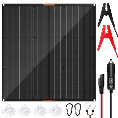 50W/20W Portable solar panel 12V Solar battery Trickle Charger for Car Truck RV