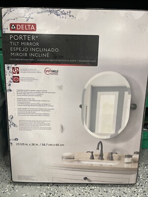 Delta 78469-ORB Porter 26x23'' Frameless Tilt Oval Bathroom Mirror Oil Rub Bronze