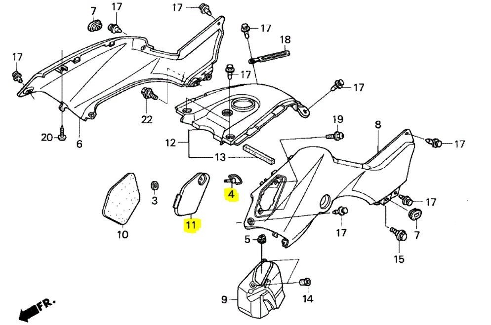 OEM Honda Green Storage Box Cover & Lock Pin Kit Rancher 350 TRX