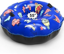 Snow Tube,55" Large Inflatable Snowslide for Sledding Heavy Duty Thickened Doubl