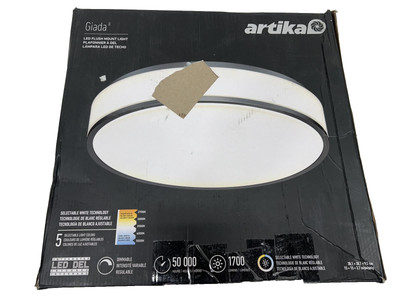 Artika Giada 15 in. Black 5 CCT Integrated LED Flush Mount Ceiling Light