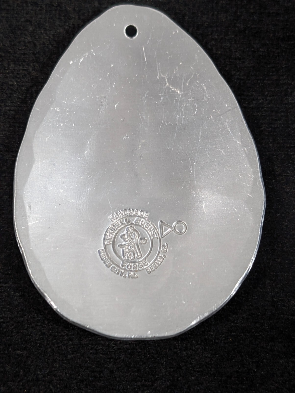 Wendell August Forge Praying Hands Aluminum Silver Tone Teardrop Ornament