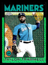 2021 Topps Update Taylor Trammell 1986 Topps Silver Pack Green Refractor #86C-11