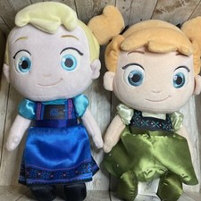 Disney Store Frozen Toddler Elsa and Anna Plush Dolls 13  Big Eyes Soft Toys